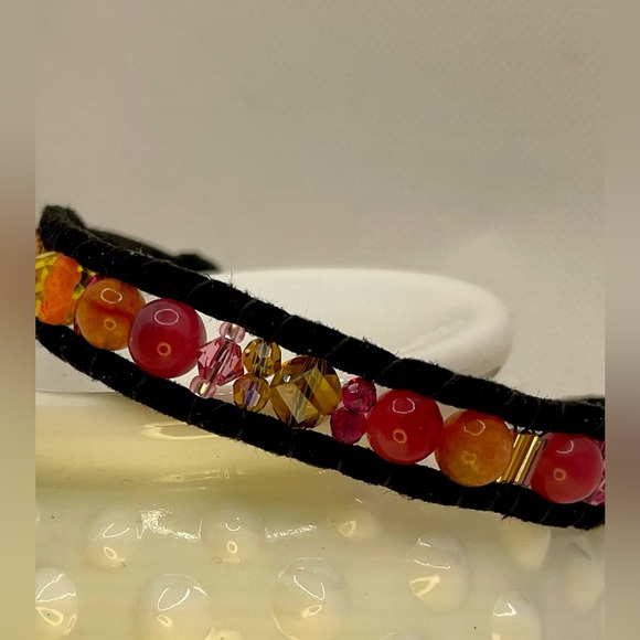 New Retro Swarovski Crystal Tourmaline Vintage Wrap Bracelet - Picture 7 of 8